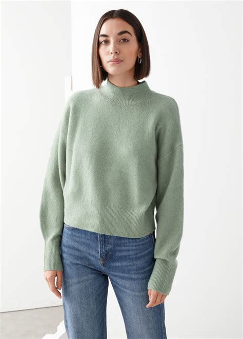 and other stories sweater|ladies mock neck sweaters.